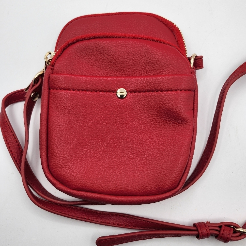 Malit Lili Red Vegan Leather Crossbody Bag